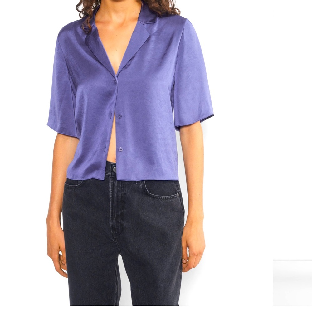Aritzia Purple Button Down Shirt
